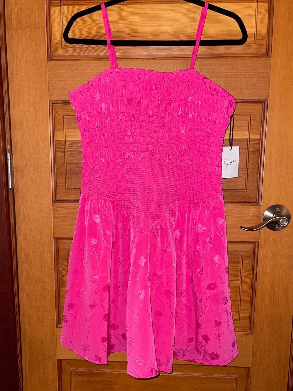 Japna Hot Pink Floral Print Spaghetti Strap Dress - NWT - women’s XL